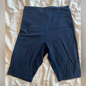 Navy High-Waisted Lululemon Biker Shorts